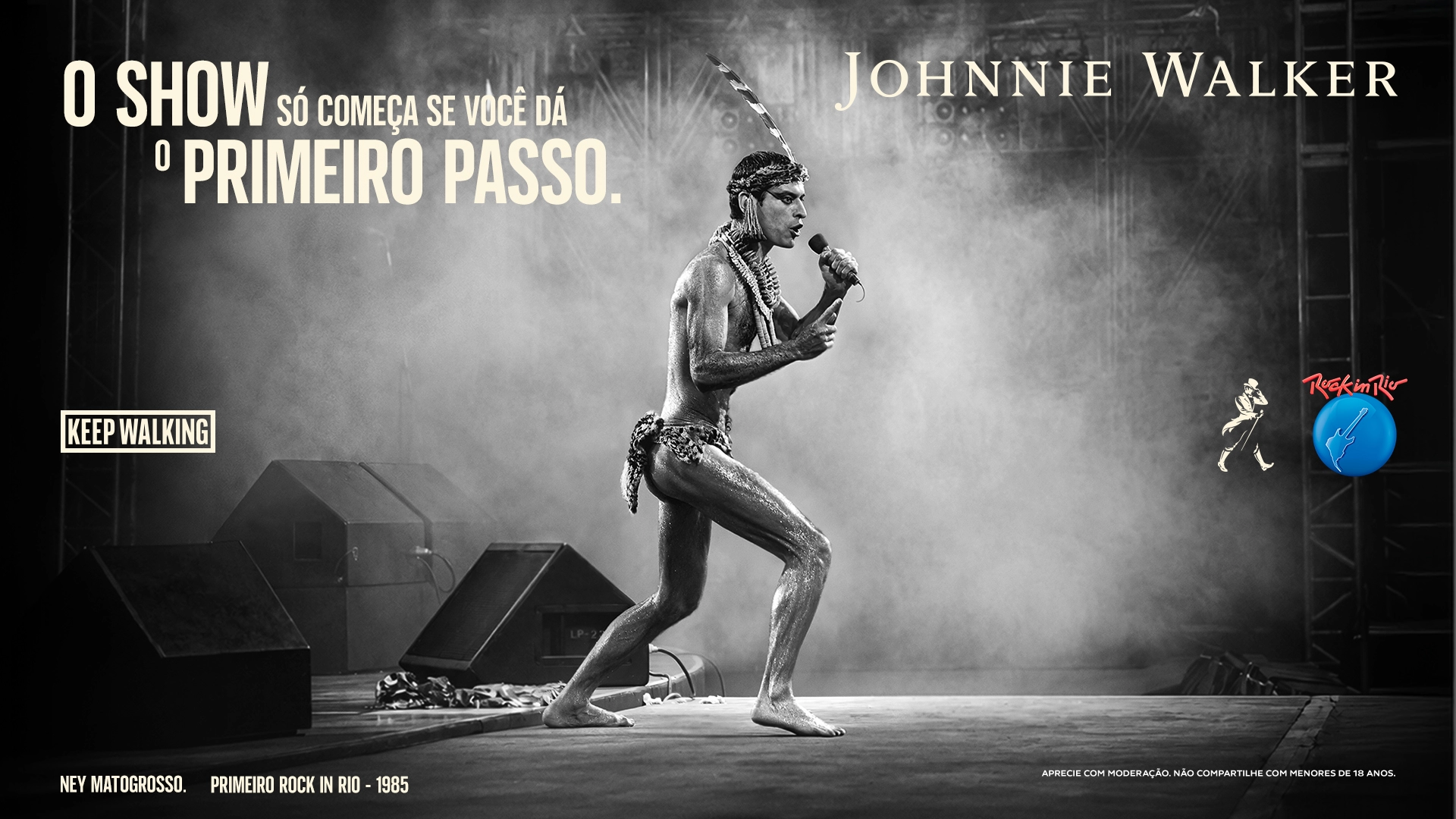 Johnnie Walker resgata primeiro passo de Ney Matogrosso no Rock in Rio em nova campanha